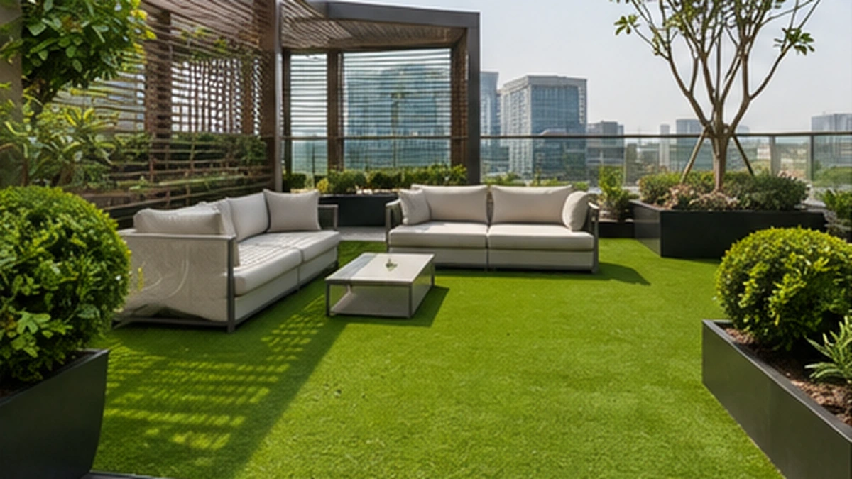 Commercial landscaping artificial grass installation