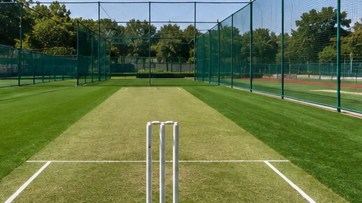 Artificial turf cricket ground and practice facility